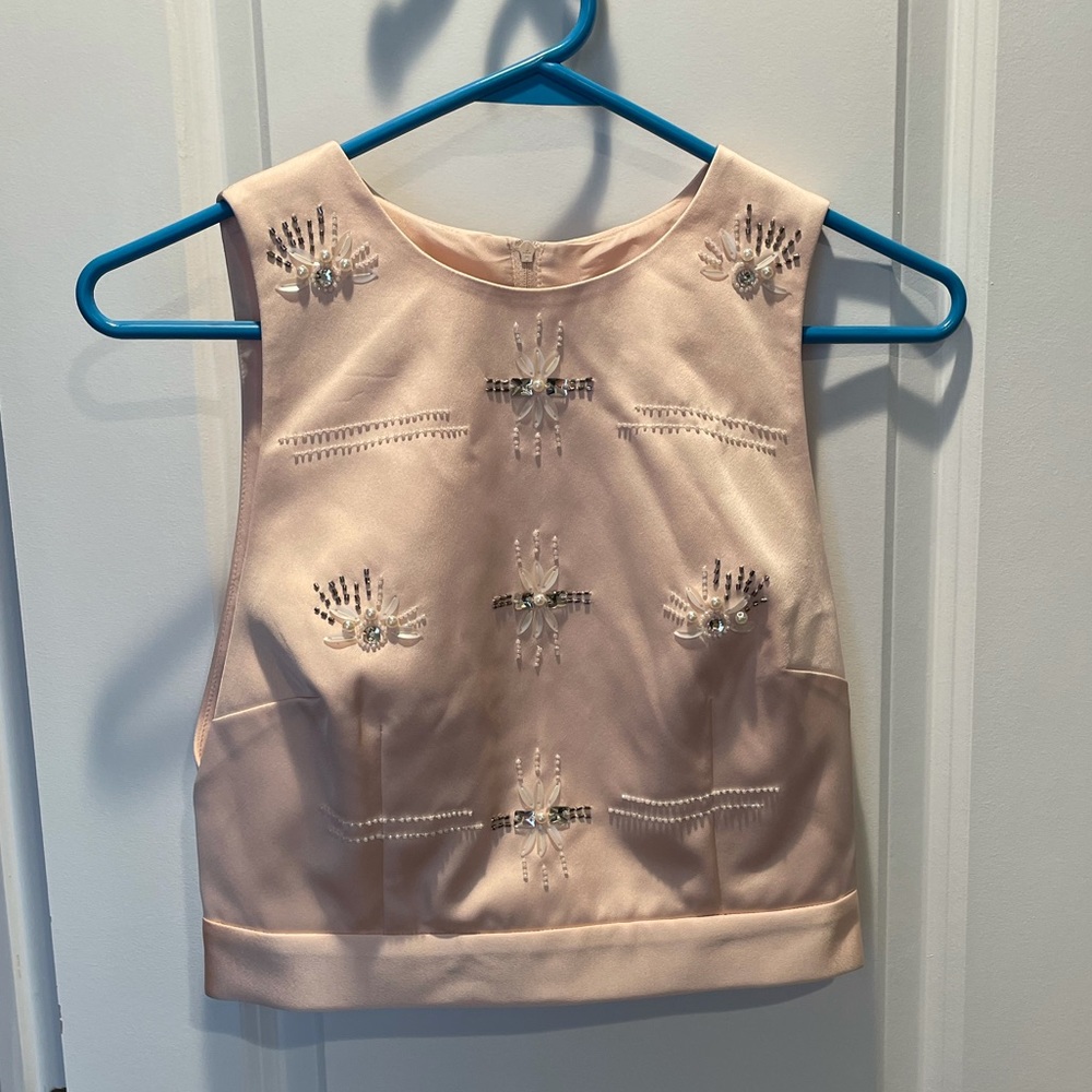 NWT Take Me Over top in Shell - blush crop top